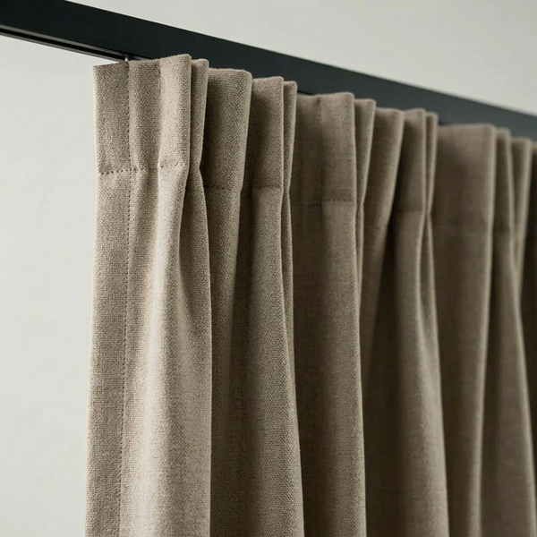 Gordijnen 100% Verduisterend - Haken - Beige