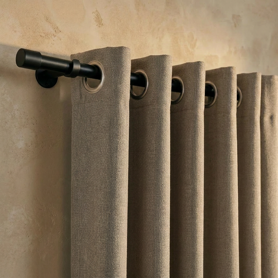 Gordijnen 100% Verduisterend - Ringen - Beige