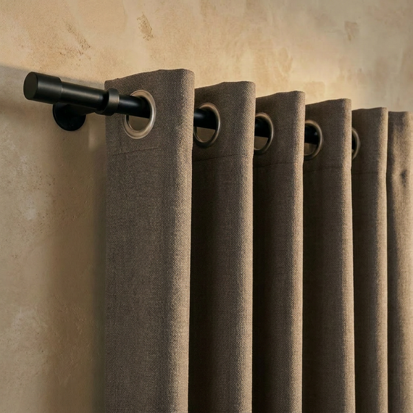 Gordijnen 100% Verduisterend - Ringen - Taupe