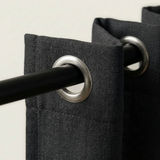 Gordijnen Linnen Look - Ringen - Zwart