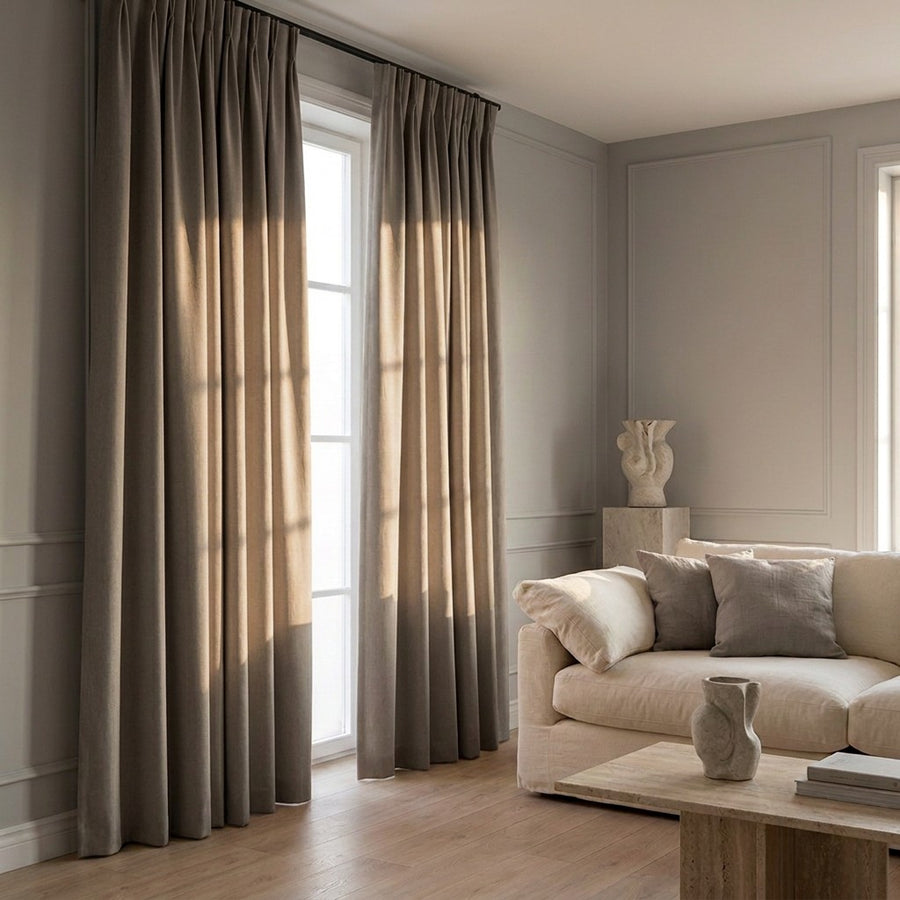Luxe Gordijnen 100% Blackout - Haken - Taupe