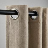 Gordijnen Linnen Look - Ringen - Beige