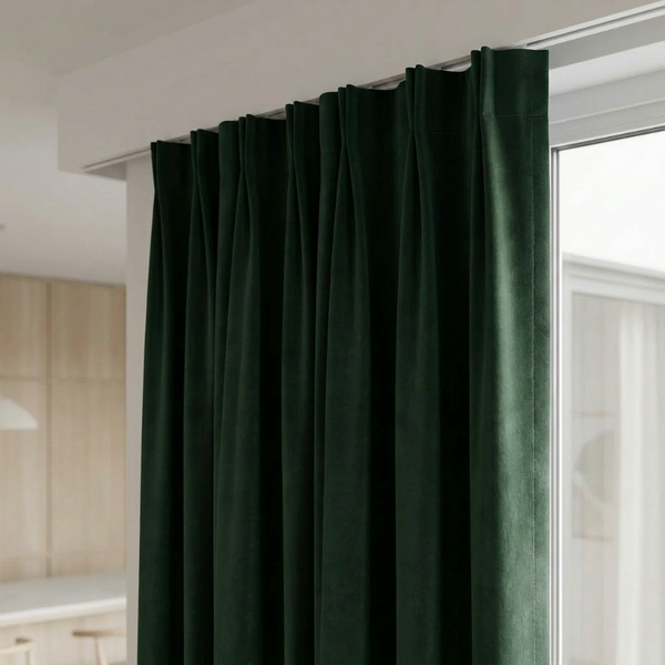 Gordijnen Velvet Verduisterend - Haken - Groen