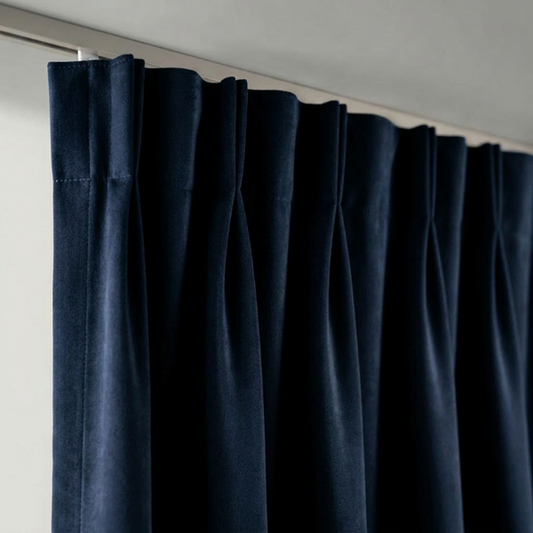 Gordijnen Velvet Verduisterend - Haken - Navy