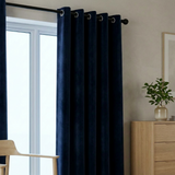 Gordijnen Velvet Verduisterend - Ringen - Navy