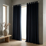 Gordijnen Velvet Verduisterend - Ringen - Navy