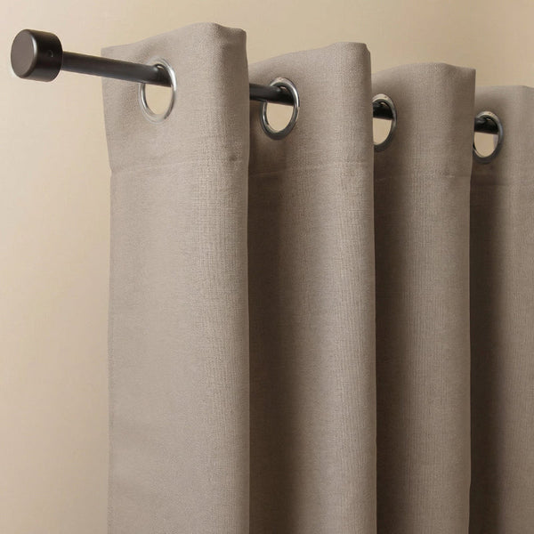 Gordijnen Linnen Look - Ringen - Taupe